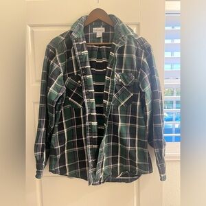 Carhartt Dark Green and Black Plaid Shirt
